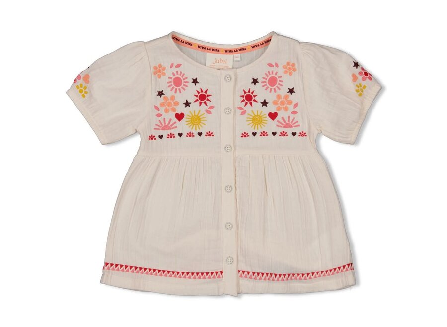 Blouse mousseline met embroidery  - Salsa Sunset - Offwhite