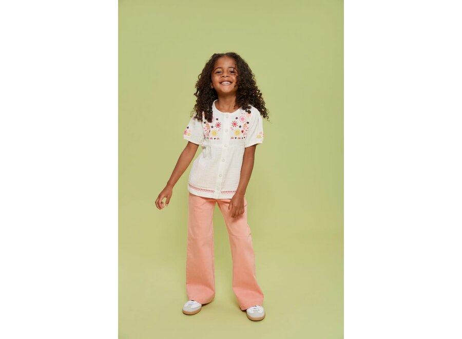 Blouse mousseline met embroidery  - Salsa Sunset - Offwhite