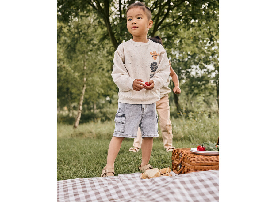 Oversized Sweater Nappy Badges Sandshell