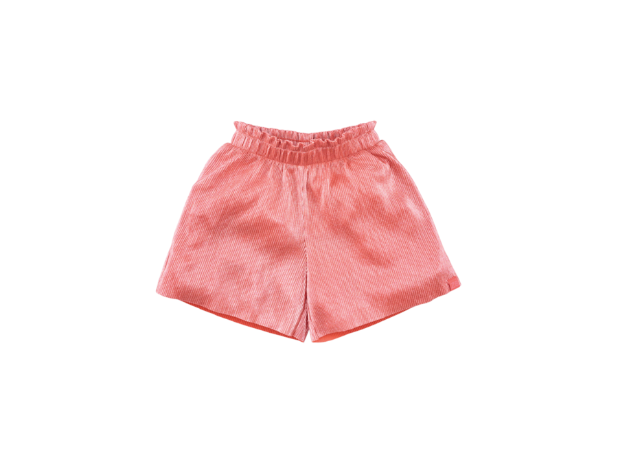 Rumi | Metallice Plissé Shorts - Living coral