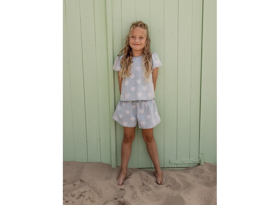 Little Heart Denim Top Heart denim