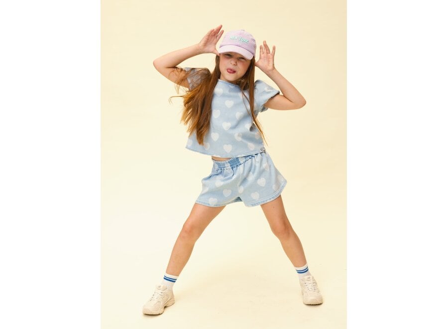 Little Heart Denim Top Heart denim