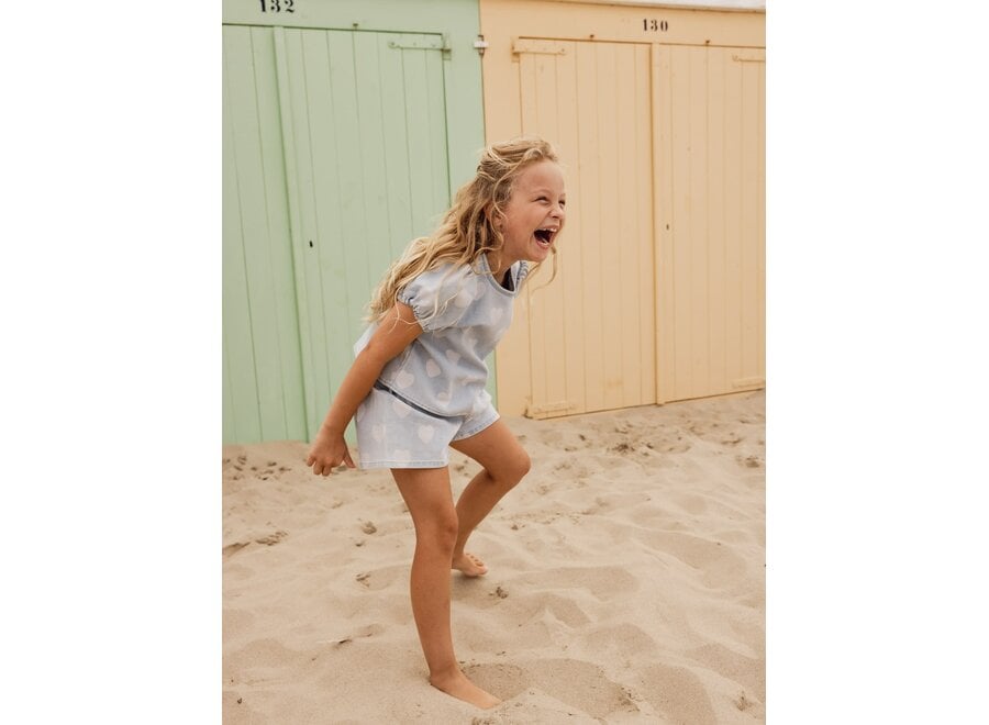 Little Heart Denim Top Heart denim