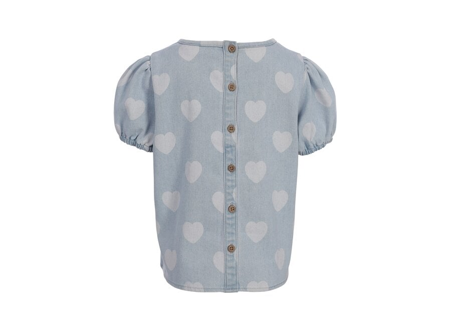 Little Heart Denim Top Heart denim
