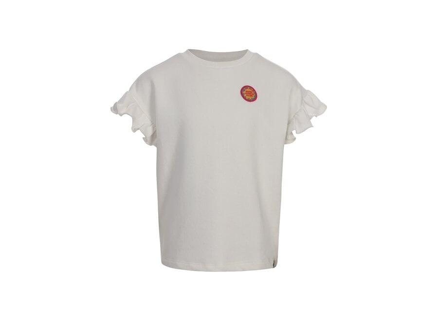 Little Sweater | Shirt w Ruffles - Soft white