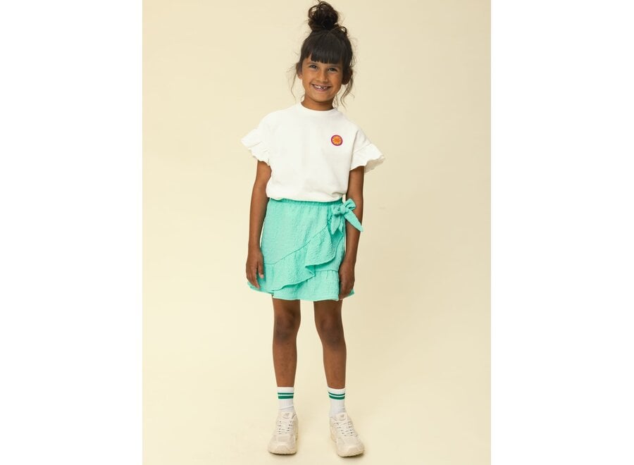 Little Sweater | Shirt w Ruffles - Soft white