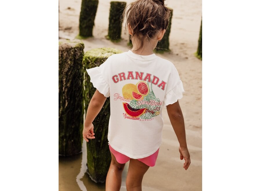 Little Sweater | Shirt w Ruffles - Soft white