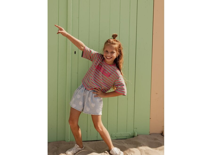 Little T-shirt - Pink summer stripe