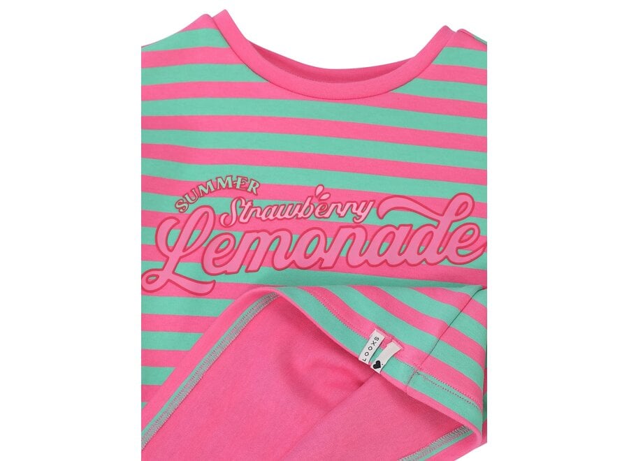 Little T-shirt - Pink summer stripe