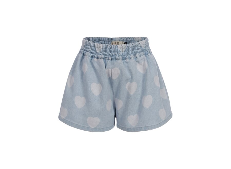 Little Denim Shorts - Heart denim