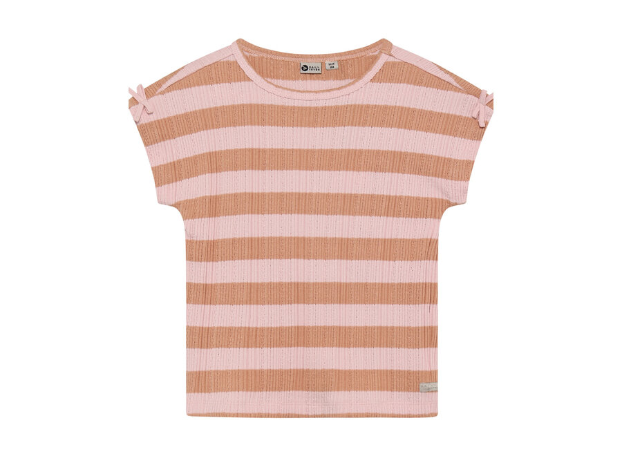 T-shirt Fancy Stripe Silver Pink