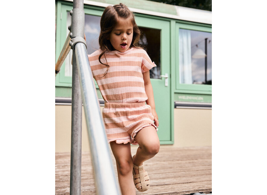 T-shirt Fancy Stripe Silver Pink