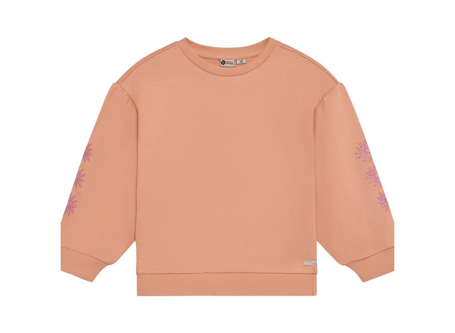 Sweater Embroidery Sleeve Dusty Coral