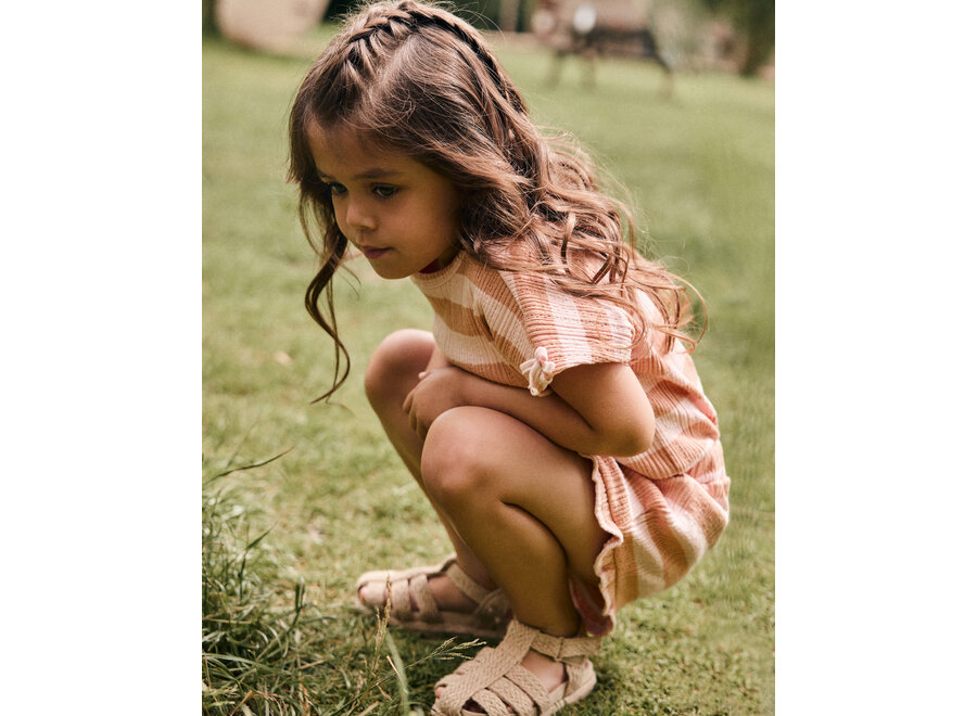 Ruffle Shorts Fancy Stripe Silver Pink