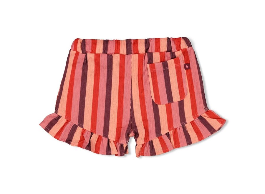 Short streep seersucker - Salsa Sunset zalm