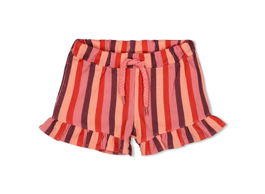 Short streep seersucker - Salsa Sunset zalm