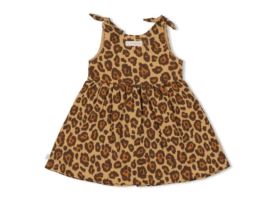 Jurk mousseline AOP - Summer Woven camel