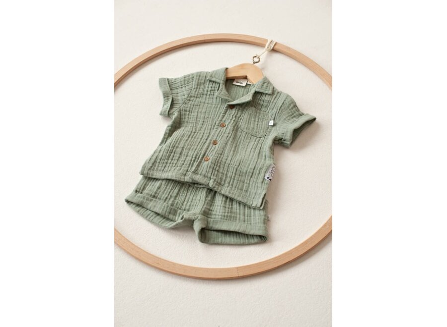 Blouse mousseline - Summer Woven zeegroen