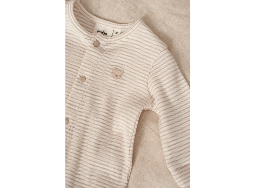 Pak omslagvoet rib met streep - Honey Bear zand