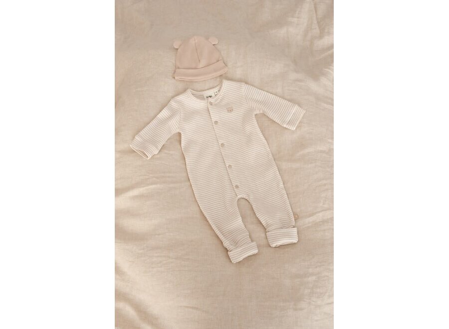 Pak omslagvoet rib met streep - Honey Bear zand