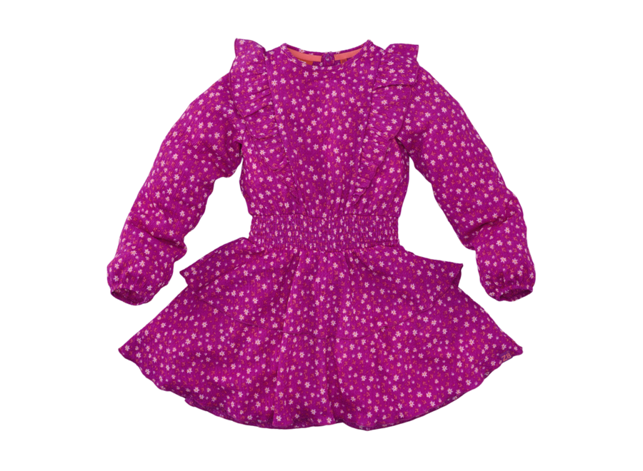 Megan | Crinkle Ruffle Dress - Foxy violet