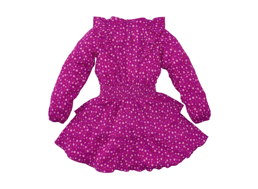 Megan | Crinkle Ruffle Dress - Foxy violet