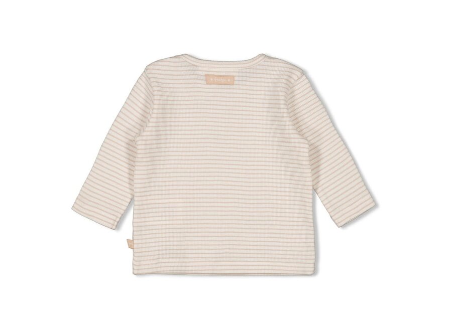 Longsleeve rib met streep - Honey Bear zand