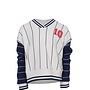 10sixteen Stripe V neck Sweater Indigo Blue