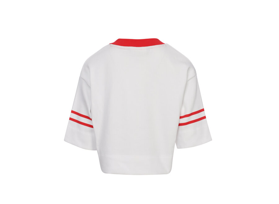 10sixteen interlock  V neck T-shirt ivory