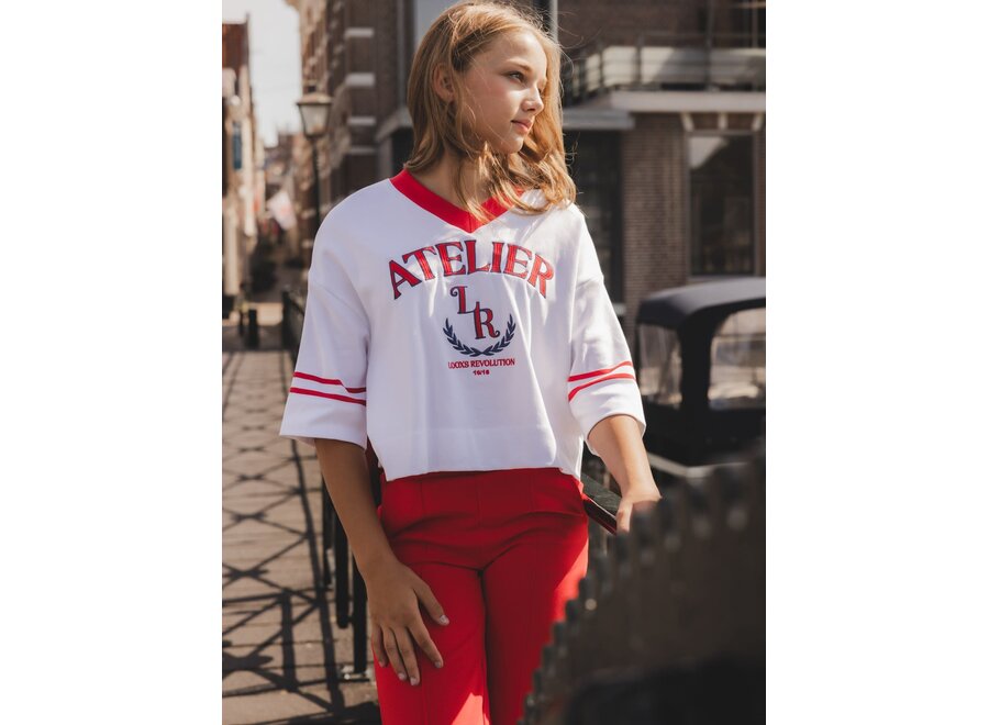 10sixteen interlock  V neck T-shirt ivory