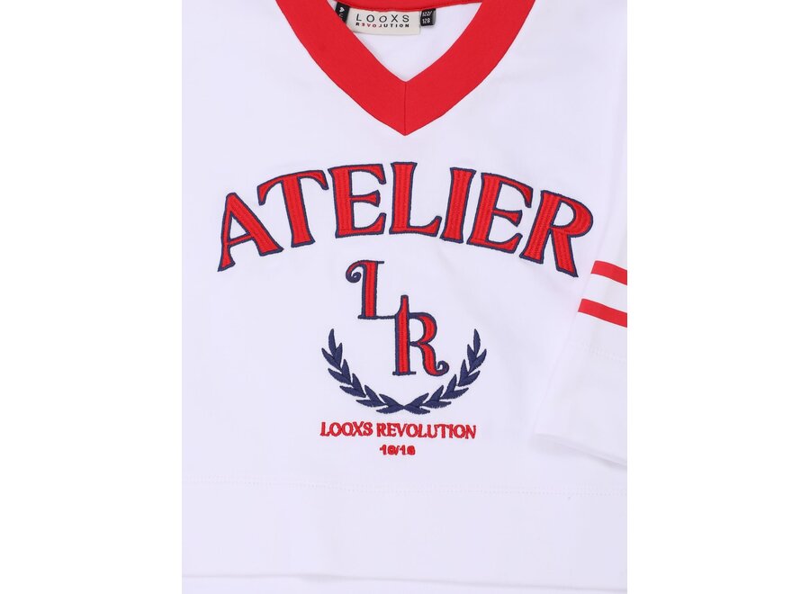 10sixteen interlock  V neck T-shirt ivory