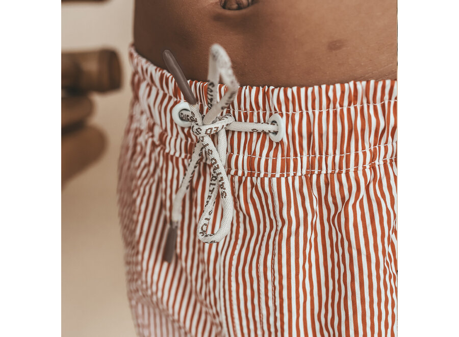 Seersucker | Swim Shorts - Bombay brown