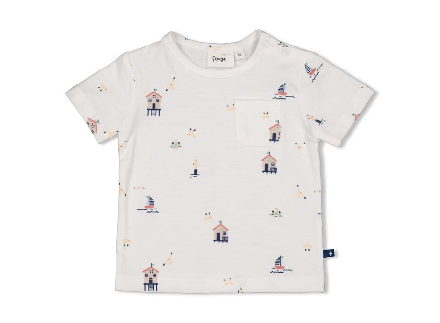 T-shirt AOP - Seaside Happiness - Offwhite