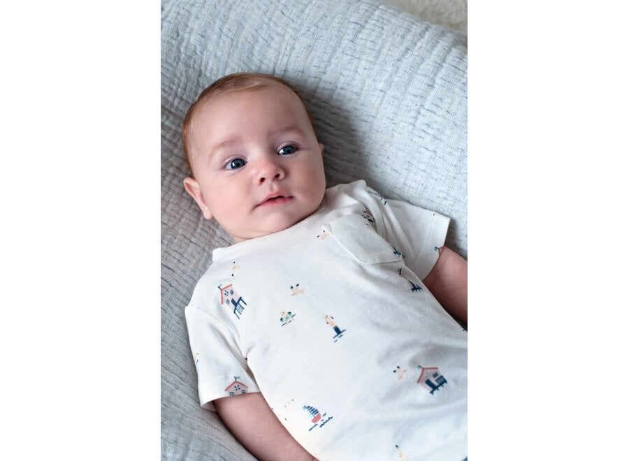 T-shirt AOP - Seaside Happiness - Offwhite