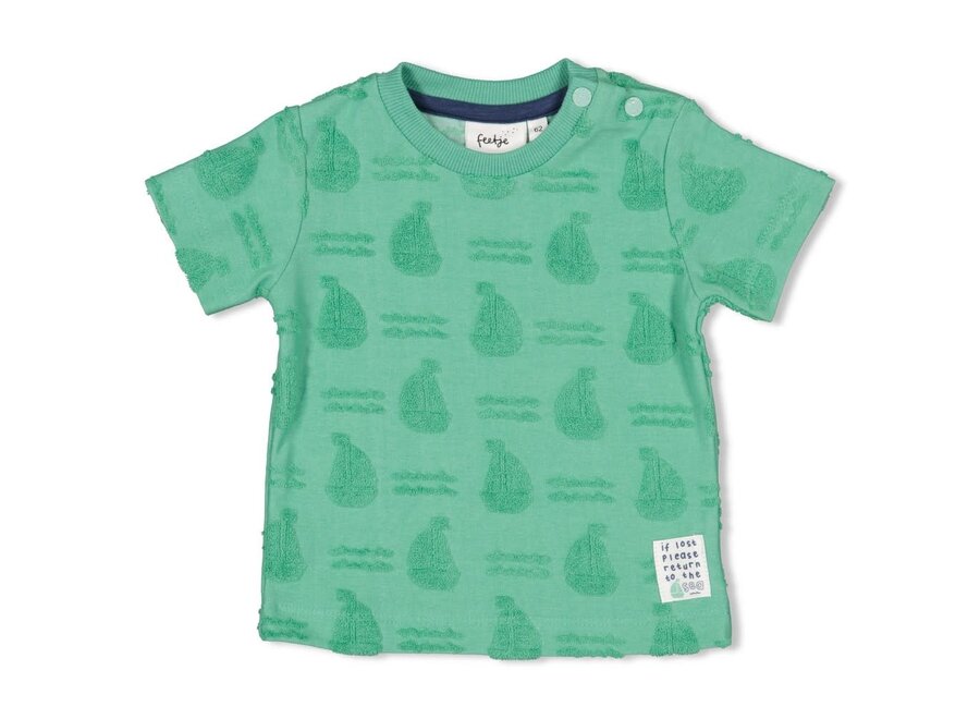 T-shirt AO badstof - Seaside Happiness - Groen