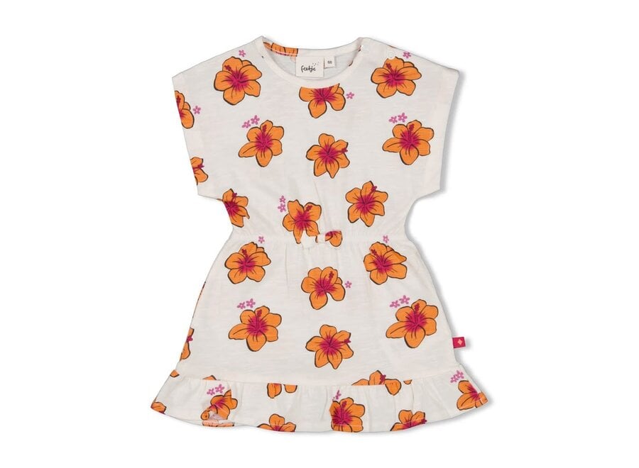 Jurk AOP - Love Peace Aloha - Wit