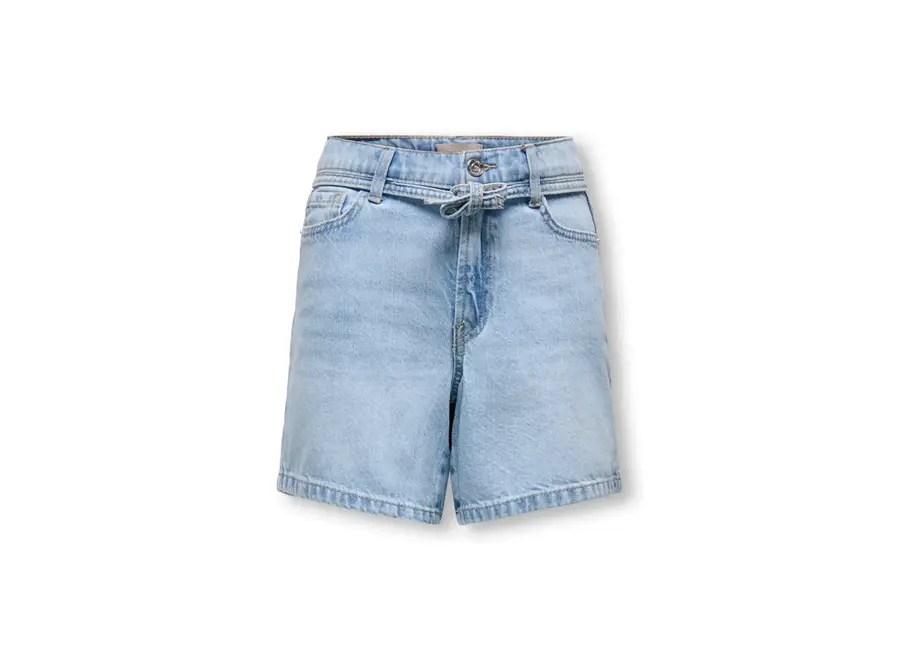 GIANNA HW BELT SHORTS Lightblue denim