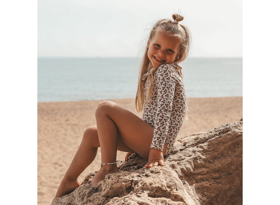 Sparkly Flower | Bodysuit - Bombay Brown