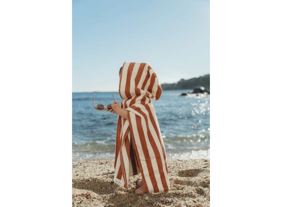 Strand poncho Ocean World Brown Stripe - One size