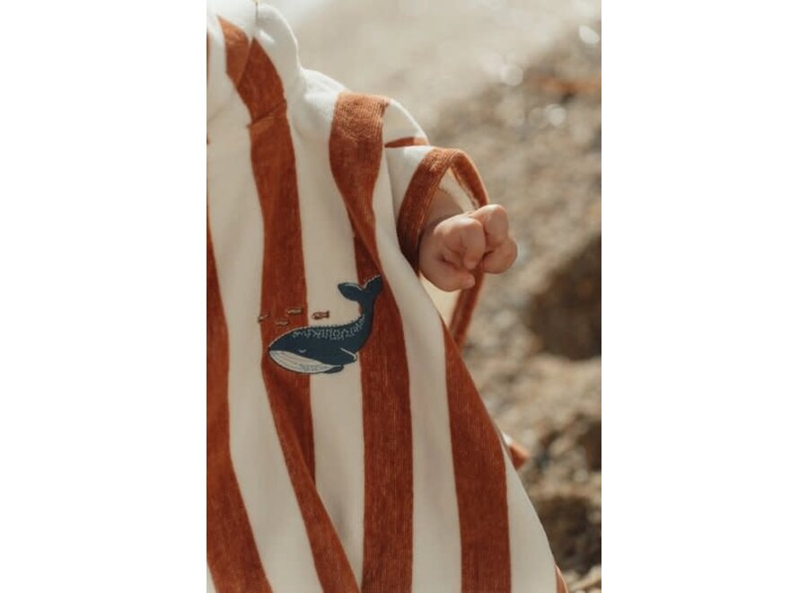 Strand poncho Ocean World Brown Stripe - One size