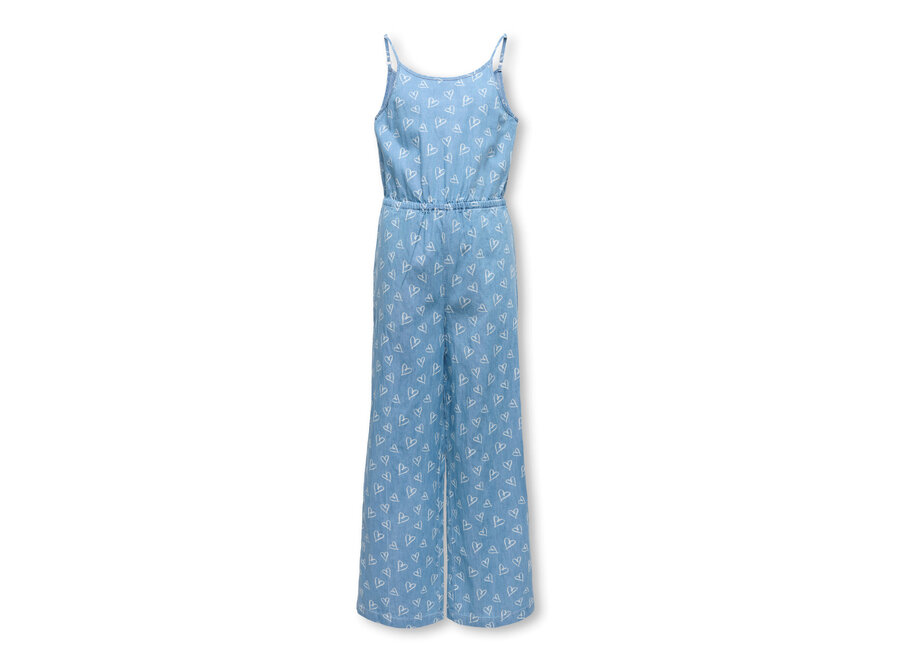 Jumpsuit Vanja Playsuit AOP - Medium blue denim hearts