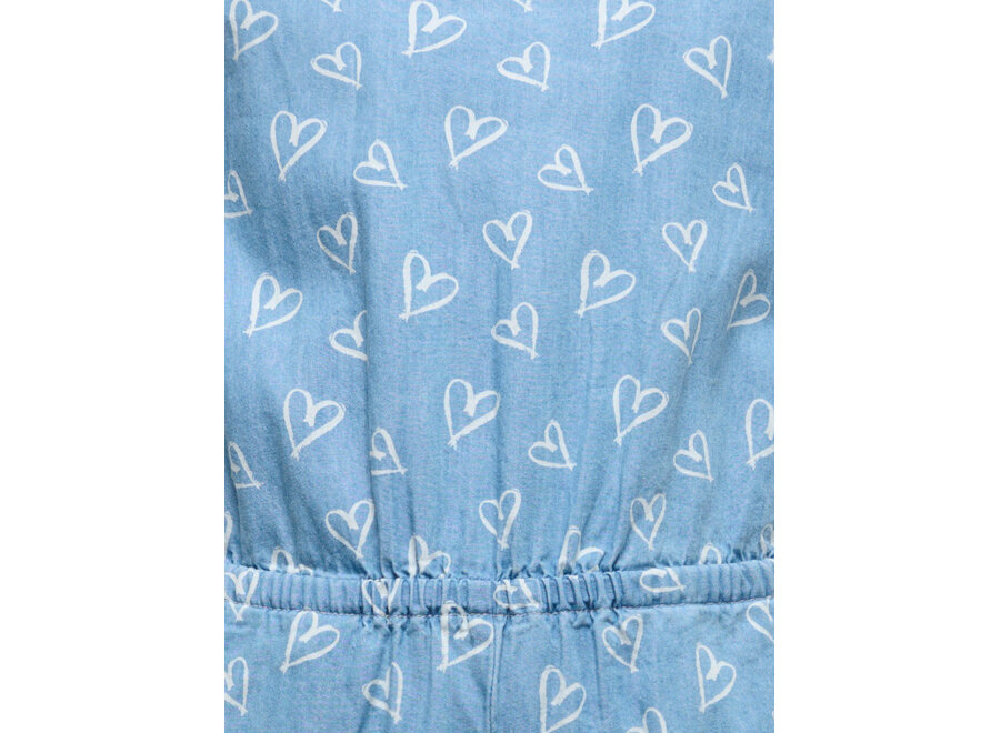 Jumpsuit Vanja Playsuit AOP - Medium blue denim hearts