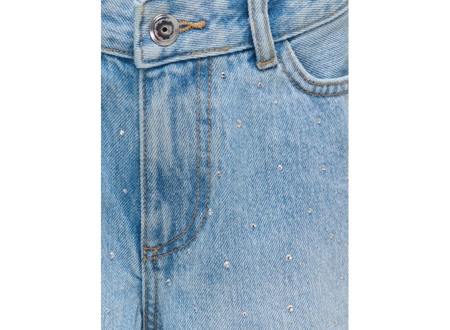 Shorts Wide Sonny Rhinestone - Medium blue denim