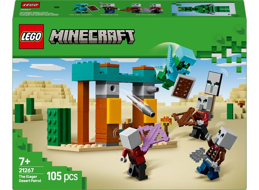 Lego - Minecraft De Illagers in de woestijn