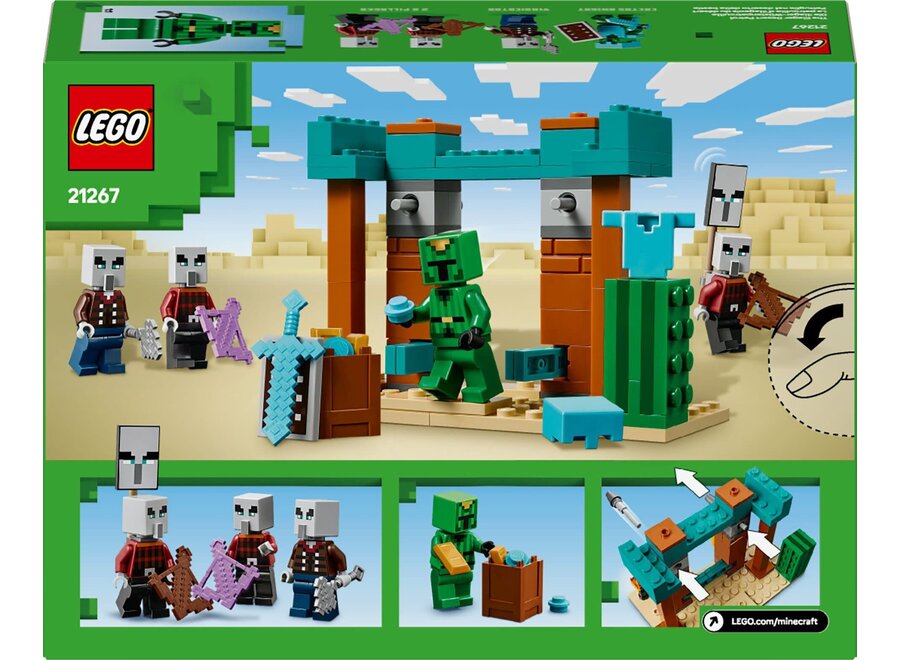 Lego - Minecraft De Illagers in de woestijn