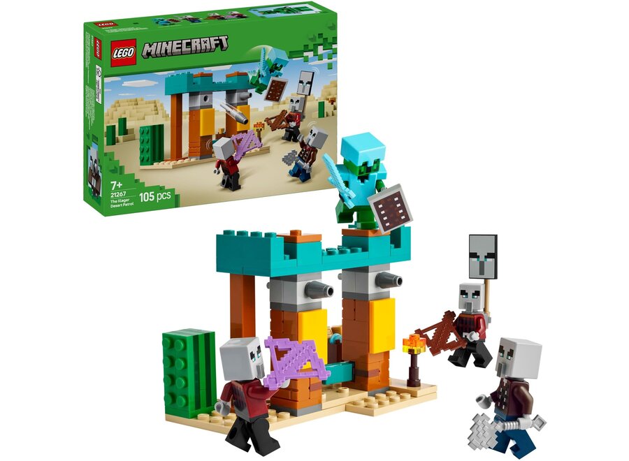 Lego - Minecraft De Illagers in de woestijn