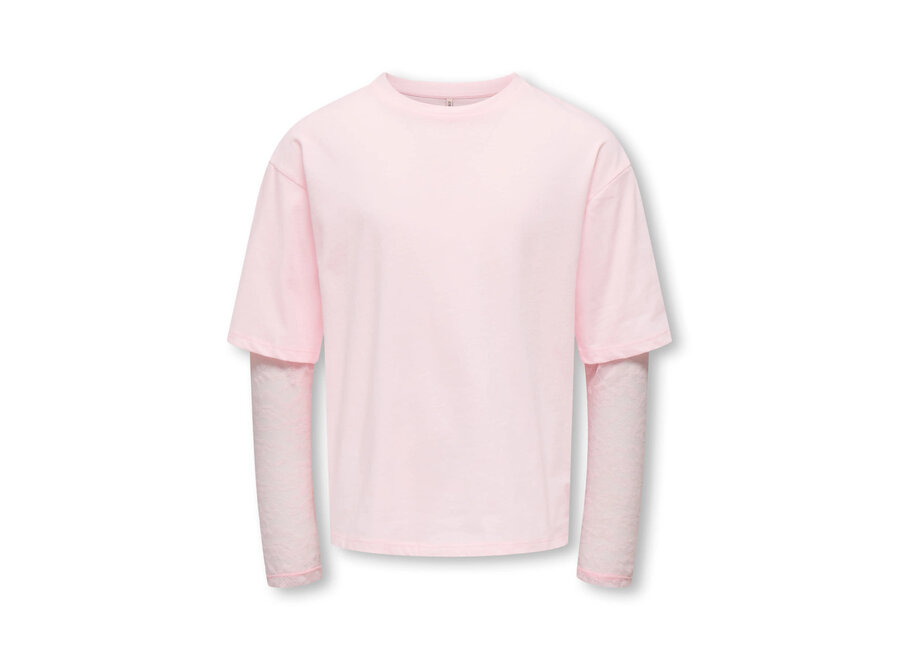 Longsleeve t-shirt Mena lace top Barely pink