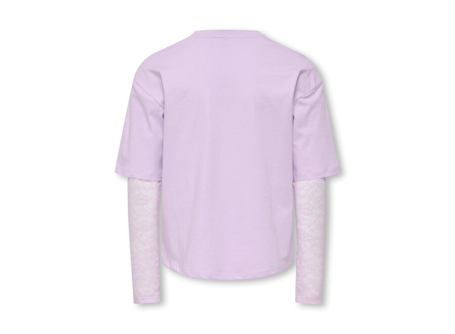 Longsleeve t-shirt Mena lace top - Orchid bloom