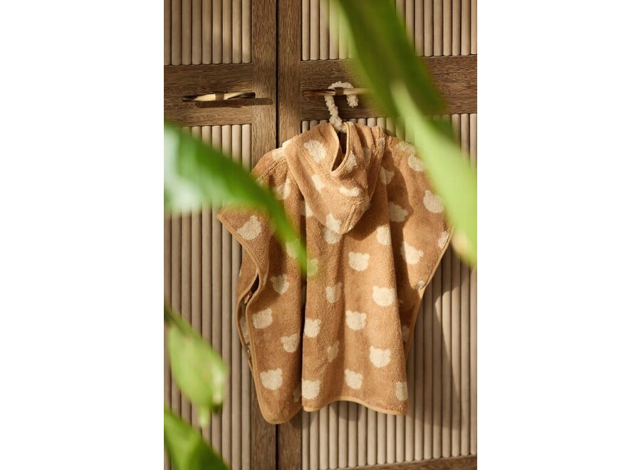 Badponcho Badstof Jacquard Teddy Bear Reversible