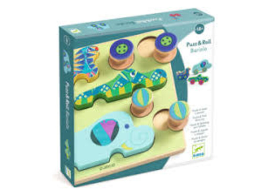 houten puzzel puzz & roll bariolo - 9st